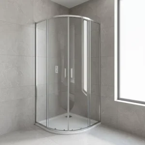 Customizable Modern European Arc-Shaped Aluminium Frame 6mm Tempered Glass Sliding Door Prefabricated Shower Room