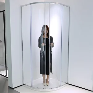 Customizable Modern European Design Quadrant Aluminium Frame 6mm Tempered Clear Glass Sliding Door Shower