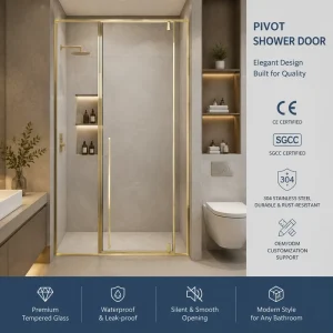 Customizable Modern Glass Shower Doors for Bathroom Hotel Villa and Apartment