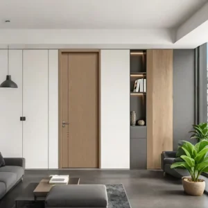 Customizable Paint-Free Wood Micro-Inlay Swing Door for Interior