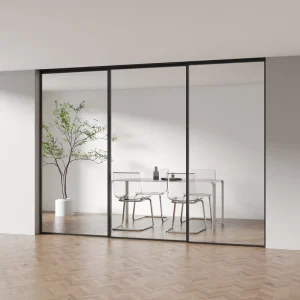 Customizable Panoramic Glass Sliding Door with Aluminum Frame for Villa Interior Apartments