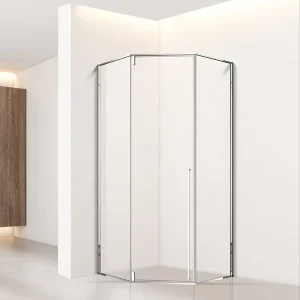 Customizable Thin Narrow Frame Diamond Shower Room Wet Dry Separation Glass Partition Lacquer Door LED for Household Bathroom