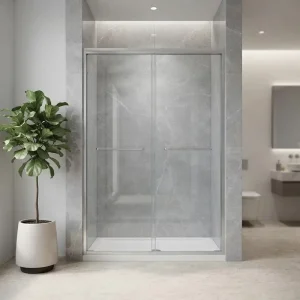 Customized 10 mm Tempered Glass Double Sliding Shower Enclosure Door with Soft Closing