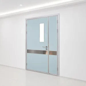 Customized 1200*2100mm Cleanroom Unequal Double Swing Door with Aluminum Frame