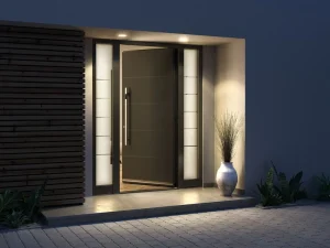 Customized Aluminium Front Entry Pivot Door with Smart Face Recognition, Anti-Theft, Heat Insulation and Waterproofing for Villas