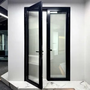 Customized Aluminum Alloy Black Frame Swing Door Waterproof Australia AS2047 Large Glass Panels Patio Casement Door