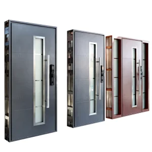 Customized Aluminum Alloy Glass Villa Entrance Door with Password Electronic Lock