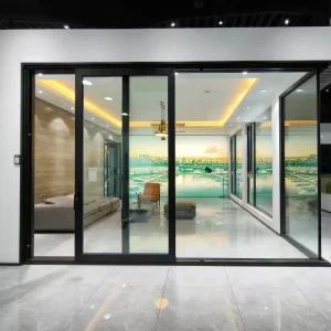 Customized Aluminum Sliding Door Energy-saving Double Tempered Glass Hurricane Impact-resistant Sliding Door