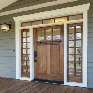 Customized American Design Natural Mahogany Solid Wood Front Entry Door