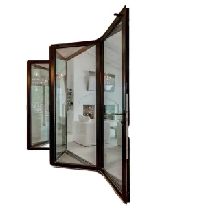 Customized Anti-Theft French Manual Aluminum Alloy Bifold Interior Patio Door for Hotel, Hospital, and Office Use