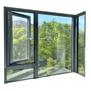 Customized Broken Bridge Aluminum Alloy Swing Casement Window with Soundproof Tempered Glass for Balcony Bedroom Indoor