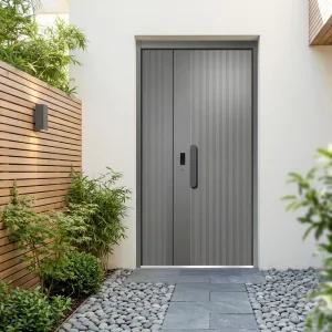 Customized Cast Aluminum Entrance Door Anti-Theft Villa Gate Modern Style Outer Front Door