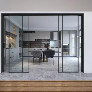Customized Color Heavy Duty Aluminum Alloy Sliding Door with German Hardware System for Commercial Hotel Projects