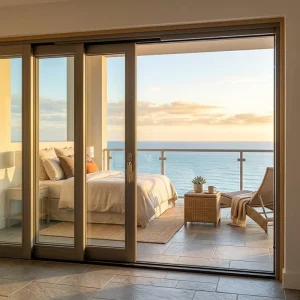 Customized Double Layer Glass Panoramic Aluminum Sliding Doors Balcony Soundproof Thermal Break Aluminum Sliding Doors