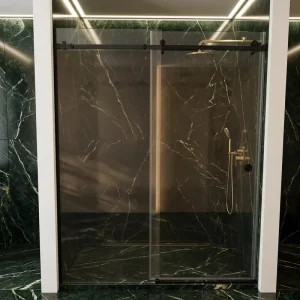 Customized Frameless Straight Shower Enclosure 8mm Tempered Glass 1 Fixed 1 Sliding Door Waterproof Home Bathroom