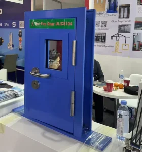 Customized GI Steel Fire-Rated Security Door with Vision Panel, 120 Minutes, Office Building