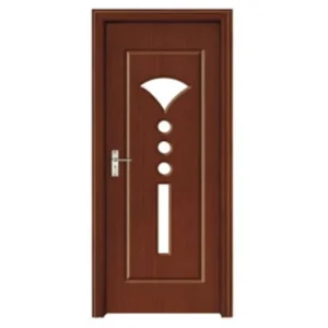 Customized Indoor PVC Film Skin Wood Single Door Modern MDF Wooden Flush Door for Home Hotel Interior Room