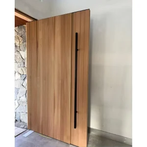 Customized Large Modern Security Solid Wood Pivot Door for Villa or House Main Entrance