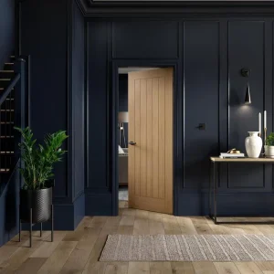 Customized MDF Interior Wooden Door with Modern Glass Design, Waterproof Finish for Bedroom, Entryway, Living Room, or Hotel