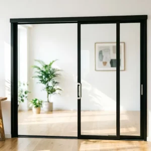 Medium Narrow Aluminum Sliding Interior Door with Double-Glazed Tempered Glass, Waterproof, Anti-Mildew, and Sound Insulation
