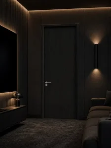 Customized Modern Aluminum Clad Wood Interior Bedroom Door for Villa House Residential Building Projects