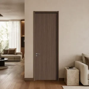 Customized Modern Minimalist Flush Slab Interior Door for Bedroom, House, Apartment, Hotel, and Architectural Projects