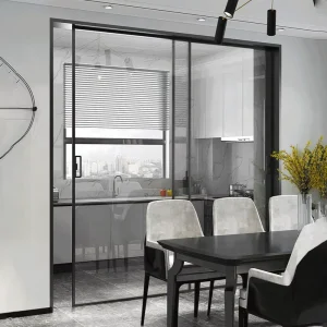Customized Modern Soundproof Kitchen Partition Sliding Door with Aluminum Glass Door System for Living Room