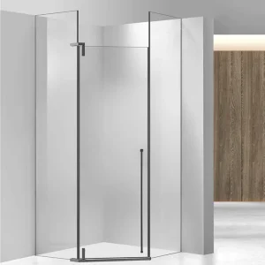 Customized Modern Stainless Steel Dry Wet Separated Bathroom Partition Frameless Pivot Door Diamond Shower Room