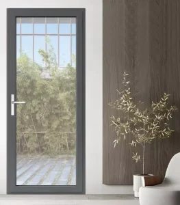 Customized Modern Style Aluminum Front Entry Outdoor Energy Efficient Casement Door with Tempered Glass