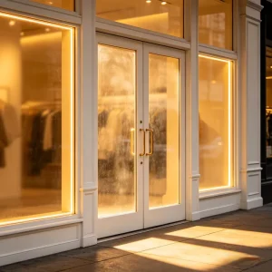 Customized Modern Thermal Break Aluminum Double-Glazed Swing Doors for Hotel or Restaurant Entrance
