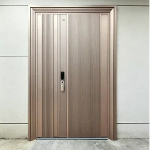 Customized Professional American-Style Double Metal Aluminum Armored Security Door, Waterproof Entrance Door for Homes and Villas