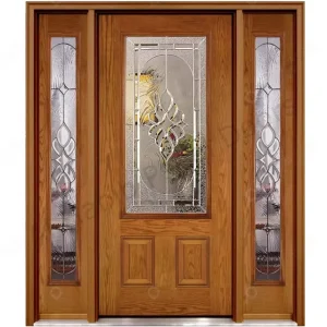 Customized Solid Wood Exterior Entry Door, Oak or Mahogany