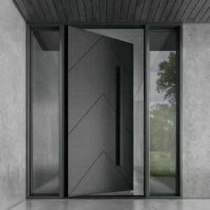 Customized Solid Wood Exterior Security Entrance Door for House, Modern Design