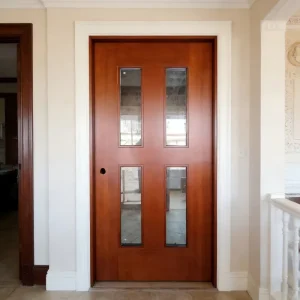 Customized Solid Wood French-Design Glass Slab Front Door, House Interior Use