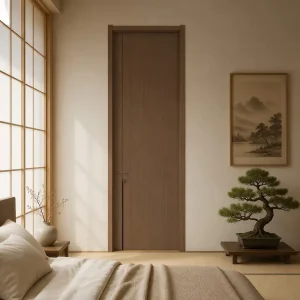 Customized Solid Wood Interior Swing Door, Modern Simple Design, Bedroom and Living Room