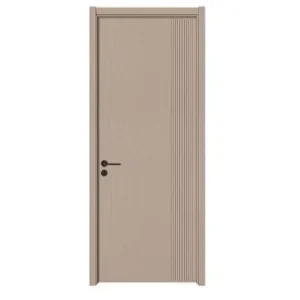 Customized Solid Wood Minimalist Interior Wooden Doors with Frames, Sound-Insulated and Factory-Laminated
