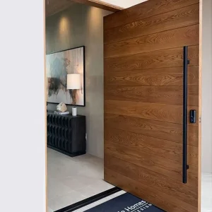 Customized Solid Wood Teak Entrance Pivot Door Security Exterior Door for House
