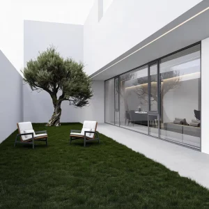 Customized Thermal Break Aluminum Alloy Interior Casement Window with Large Floor-to-ceiling Glass for Balcony