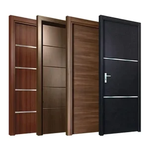 Customized Wooden Veneer WPC Bathroom Flush Door, Solid Wood MDF Interior Door