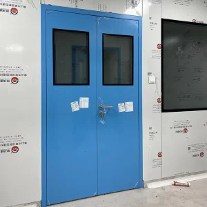 DK0850 Cleanroom Aluminum Alloy Double-Action Swing Door with Thermal Insulation, Manual Opening, Food Factory Industrial Use
