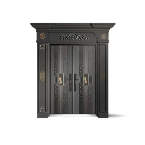 Dark Metallic Heavy-Duty Security Door