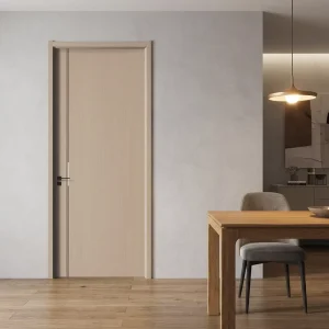 Dark Walnut Wood-Grain CPL MDF Interior Door for Bedroom and Kitchen