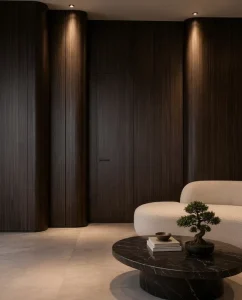 Dark Wenge Wood Flush Hidden Frameless Interior Door for Villa or Hotel