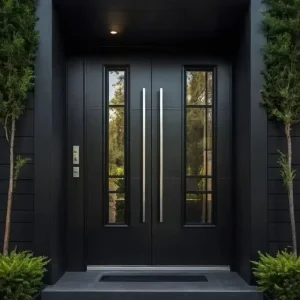 Decorative Aluminum Entry Door with Glass for Modern Exterior