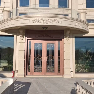 Decorative Front Double Cast Copper Doors for Residential Entrance