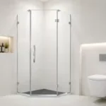 Diamond Shape Frameless Hinge Shower Enclosure with Tempered Glass for Corner Shower Room