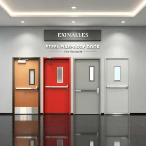 Direct Factory Steel Fire-Rated Security Door with Manual Opening for Hotel and Commercial Buildings