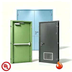 Direct Factory Steel Fireproof Fire-Rated Security Entrance Door with Manual Opening for Hospitals