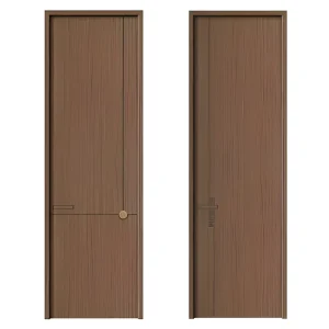 Direct Factory Supply Modern Bedroom Doors, Soundproof Aluminum-Wood Solid Wood Composite PET Doors for Kitchens and Villas