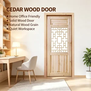 Direct Manufacturer Solid Fir Wood Lattice Interior Door